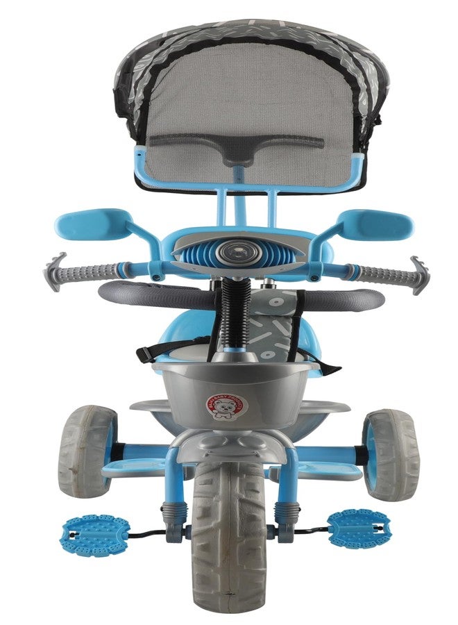 JoyRide Tiny Trekker Tricycle for Kids 1.5 to 5 Years with Parental Push Handle, Foldable Canopy Storage Baskets |Plug & Play Trikes for Girls Boys Malachite Blue - Image 4